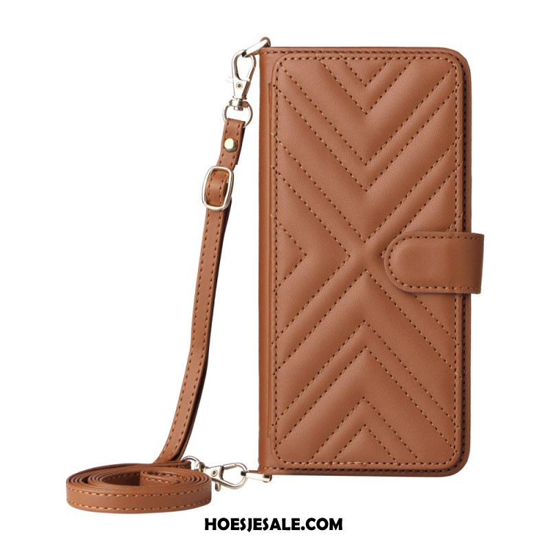 Leren Hoesje Xiaomi 15 Ultra Schouderband En Bandje Bescherming Hoesje