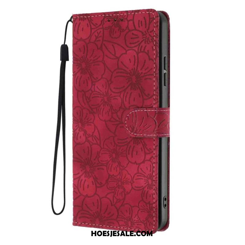 Leren Hoesje Xiaomi 15t Bloemengravure