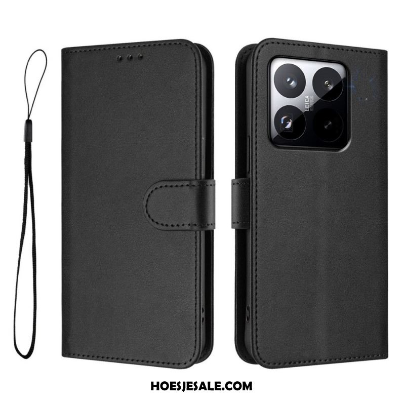 Leren Hoesje Xiaomi 15t Effen Design Met Rfid-bescherming