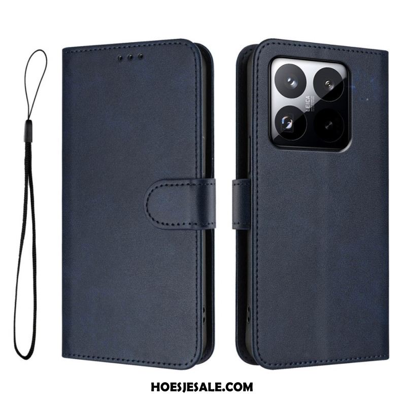 Leren Hoesje Xiaomi 15t Effen Design Met Rfid-bescherming