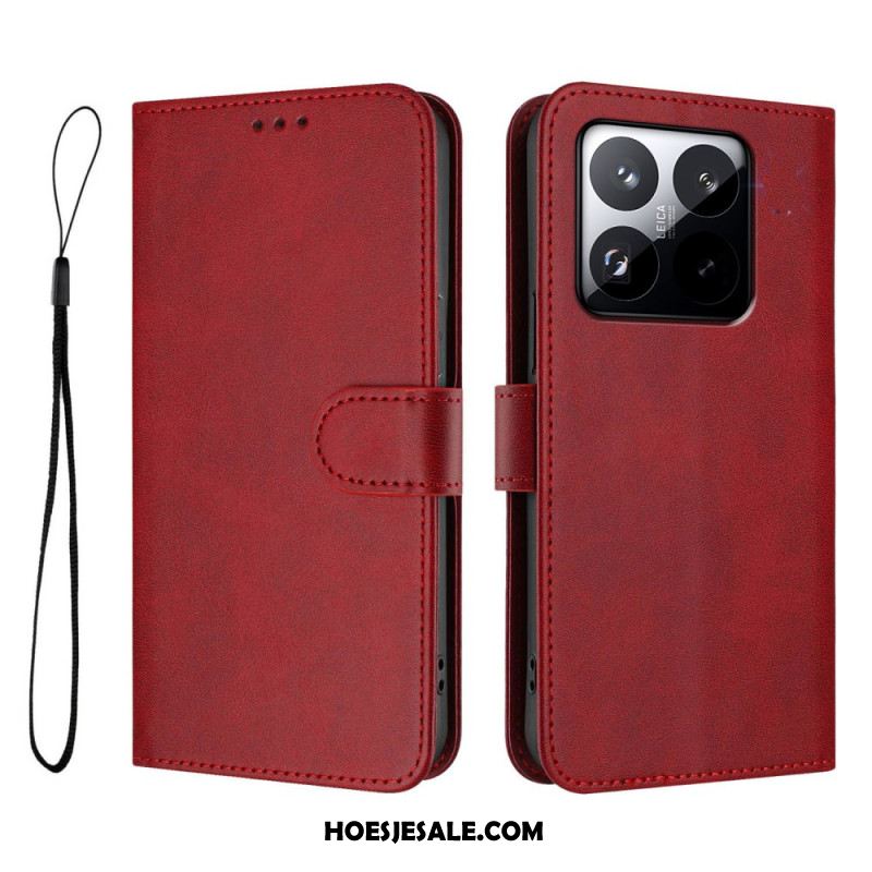 Leren Hoesje Xiaomi 15t Effen Design Met Rfid-bescherming