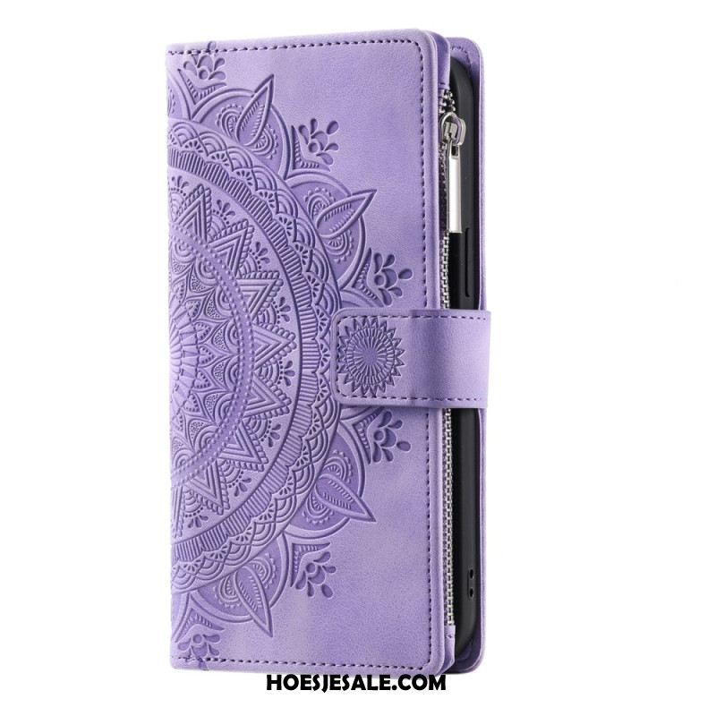 Leren Hoesje Xiaomi 15t Portemonnee Met Mandala-suède-effect Bescherming Hoesje