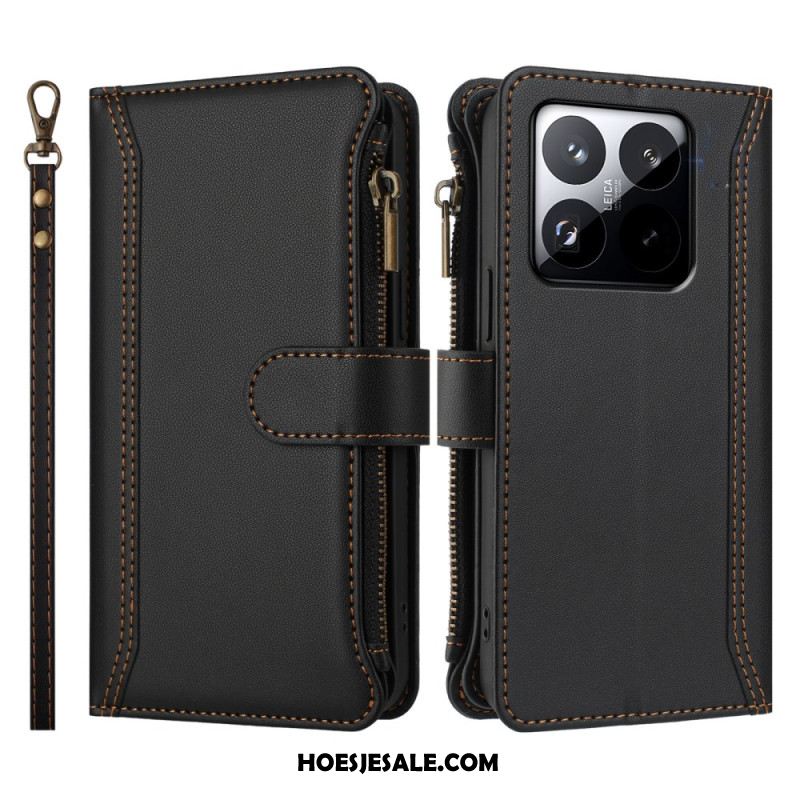 Leren Hoesje Xiaomi 15t Portemonnee Met Riem