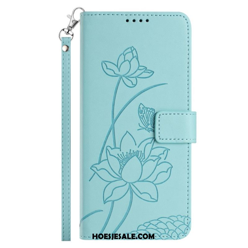 Leren Hoesje Xiaomi 15t Pro Bloemenprint Met Bandje Bescherming Hoesje