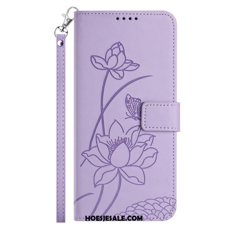 Leren Hoesje Xiaomi 15t Pro Bloemenprint Met Bandje Bescherming Hoesje