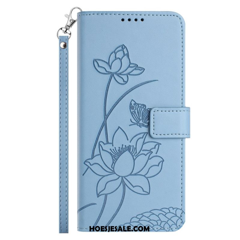 Leren Hoesje Xiaomi 15t Pro Bloemenprint Met Bandje Bescherming Hoesje