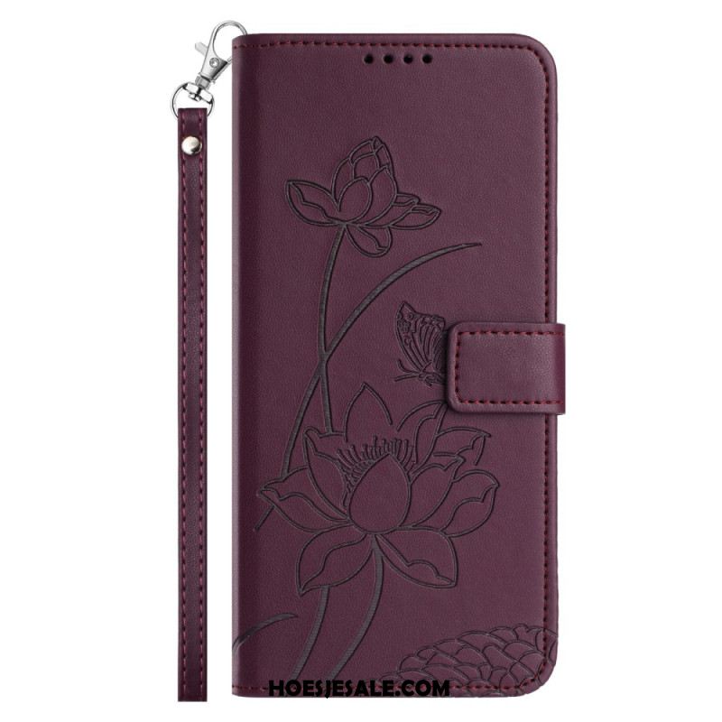 Leren Hoesje Xiaomi 15t Pro Bloemenprint Met Bandje Bescherming Hoesje