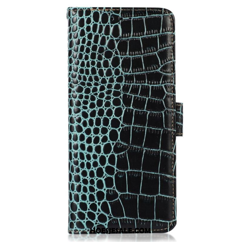 Leren Hoesje Xiaomi 15t Pro Leer Met Krokodillenprint