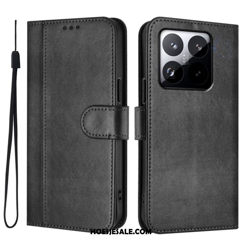 Leren Hoesje Xiaomi 15t Vintage Portemonnee Bescherming Hoesje