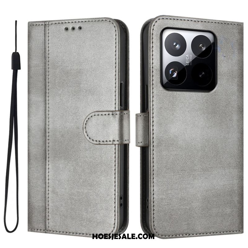 Leren Hoesje Xiaomi 15t Vintage Portemonnee Bescherming Hoesje