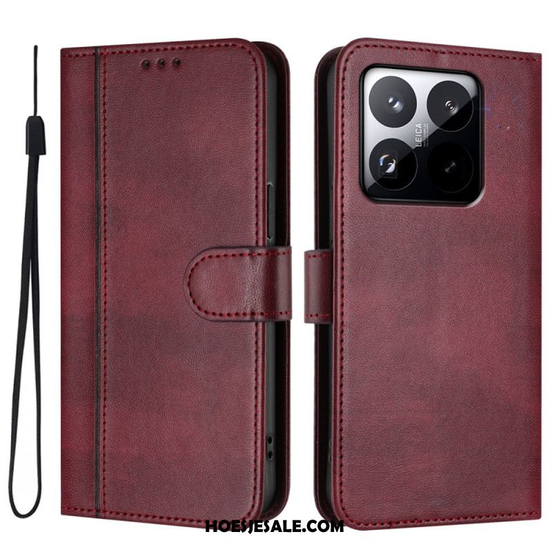 Leren Hoesje Xiaomi 15t Vintage Portemonnee Bescherming Hoesje