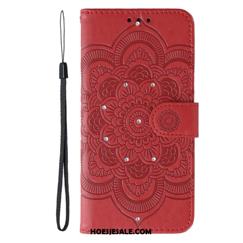 Leren Hoesje Xiaomi 17 Mandala En Strass-patroon Bescherming Hoesje