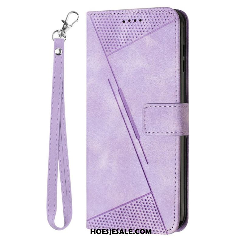 Leren Hoesje Xiaomi 17 Pro Driehoekig Patroon En Bandje