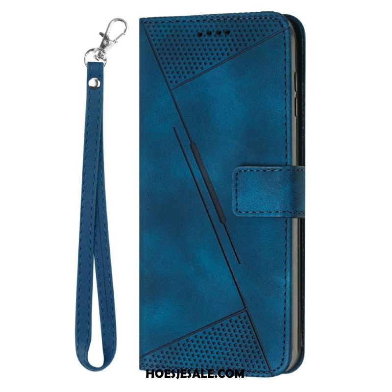 Leren Hoesje Xiaomi 17 Pro Driehoekig Patroon En Bandje