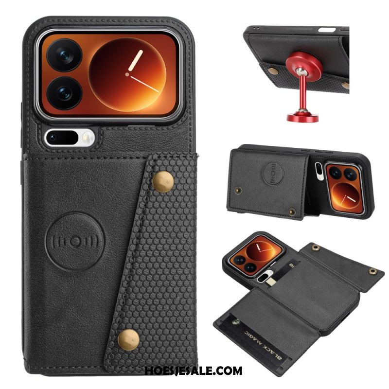 Leren Hoesje Xiaomi 17 Pro Kaarthouder En Standaard Bescherming Hoesje