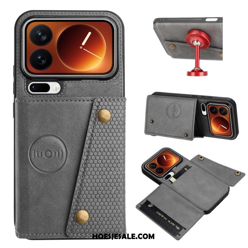Leren Hoesje Xiaomi 17 Pro Kaarthouder En Standaard Bescherming Hoesje