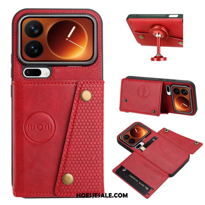 Leren Hoesje Xiaomi 17 Pro Kaarthouder En Standaard Bescherming Hoesje