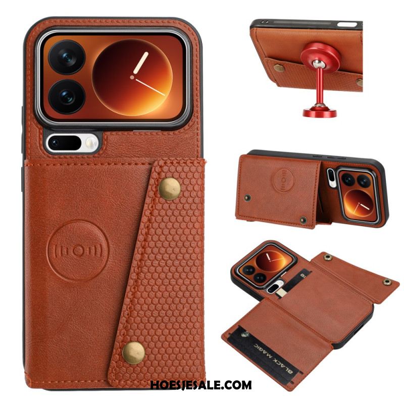 Leren Hoesje Xiaomi 17 Pro Kaarthouder En Standaard Bescherming Hoesje