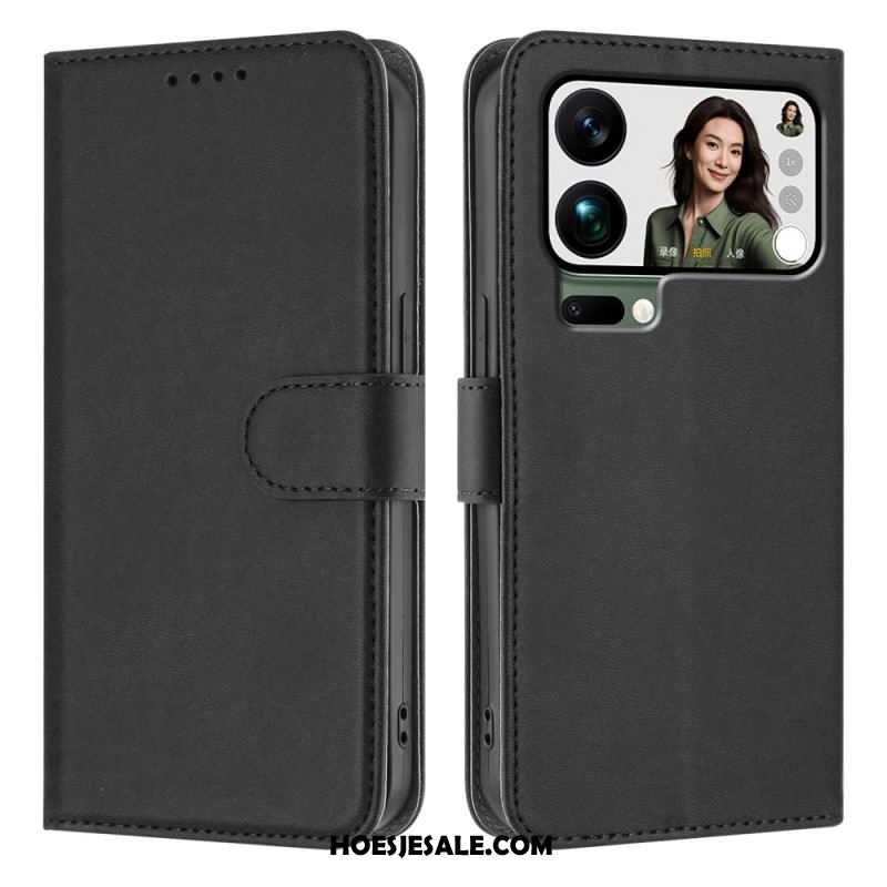 Leren Hoesje Xiaomi 17 Pro Max Effen Kunstleer Bescherming Hoesje