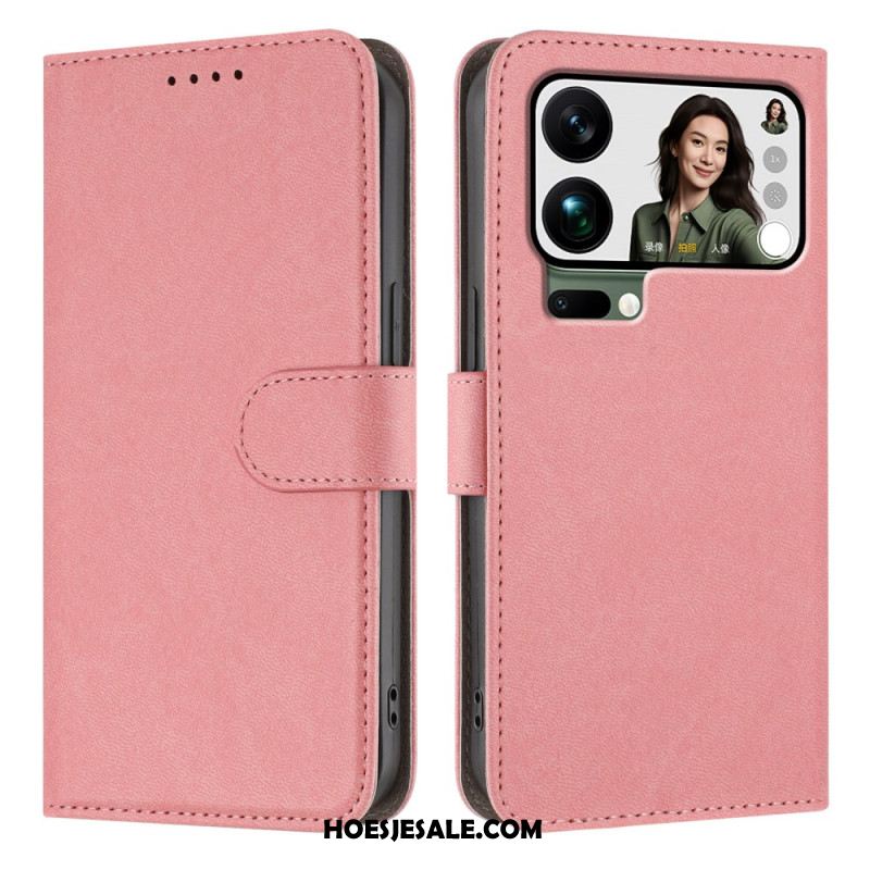 Leren Hoesje Xiaomi 17 Pro Max Effen Kunstleer Bescherming Hoesje