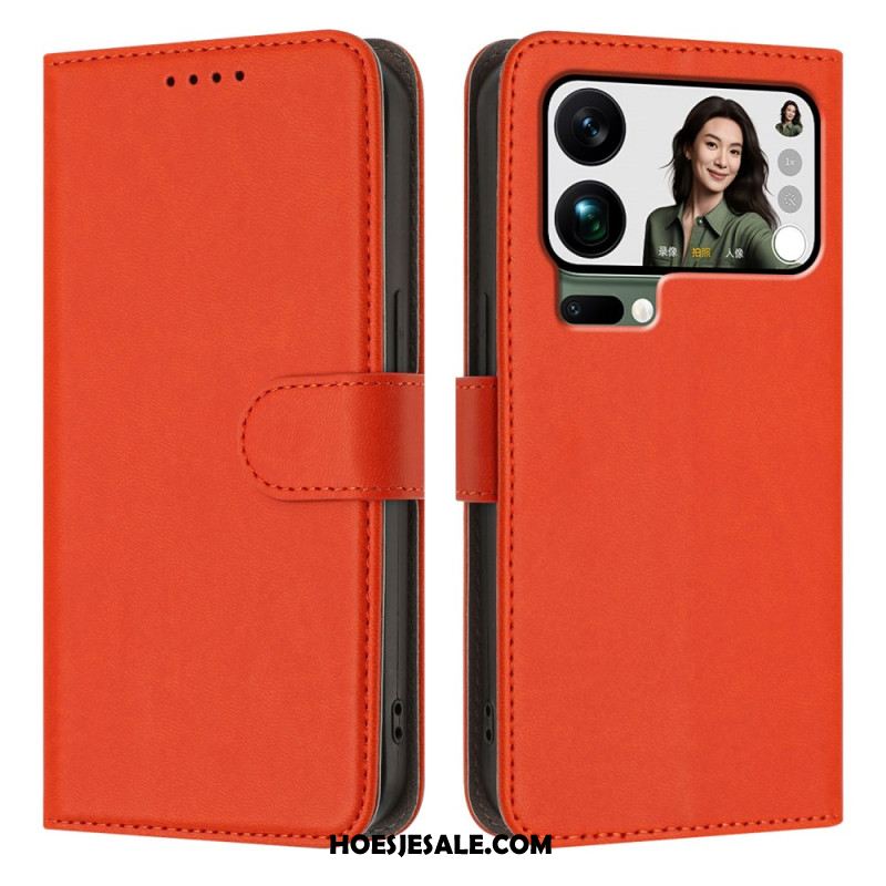 Leren Hoesje Xiaomi 17 Pro Max Effen Kunstleer Bescherming Hoesje