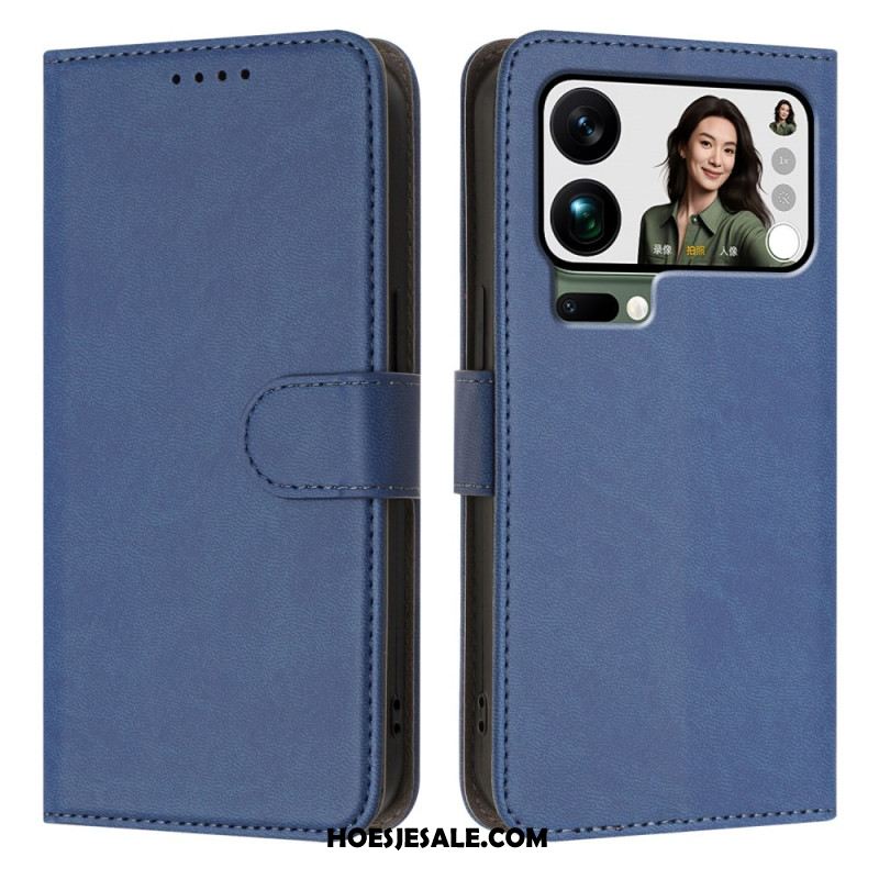 Leren Hoesje Xiaomi 17 Pro Max Effen Kunstleer Bescherming Hoesje