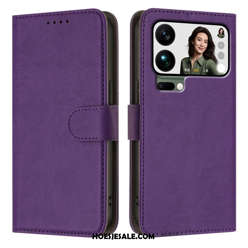 Leren Hoesje Xiaomi 17 Pro Max Effen Kunstleer Bescherming Hoesje