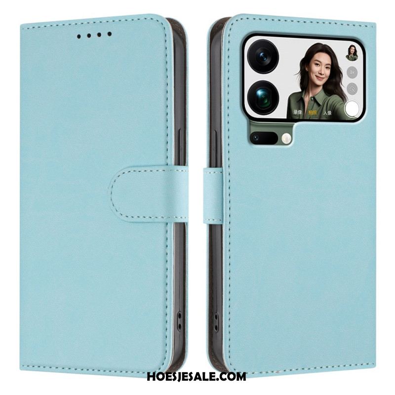 Leren Hoesje Xiaomi 17 Pro Max Effen Kunstleer Bescherming Hoesje