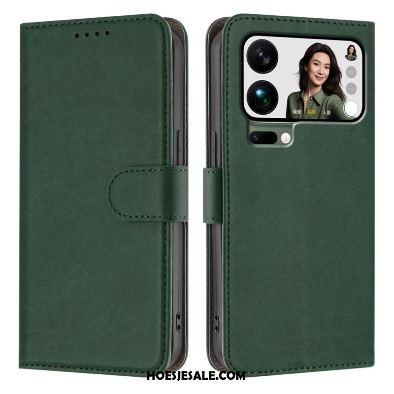 Leren Hoesje Xiaomi 17 Pro Max Effen Kunstleer Bescherming Hoesje