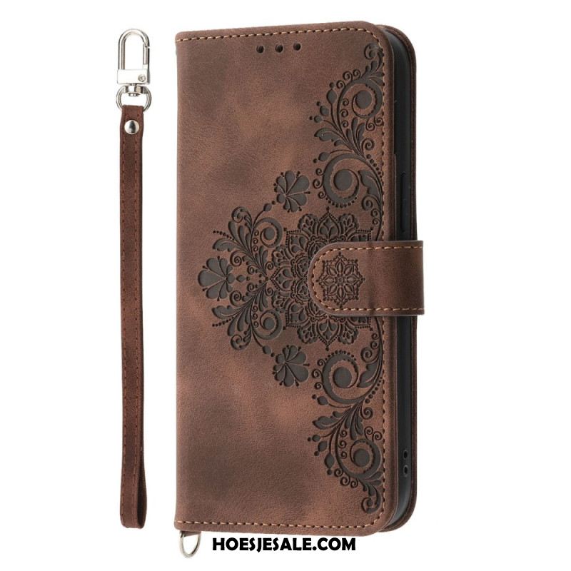 Leren Hoesje Xiaomi 17 Pro Max Kant Met Riempje En Schouderriem Bescherming Hoesje