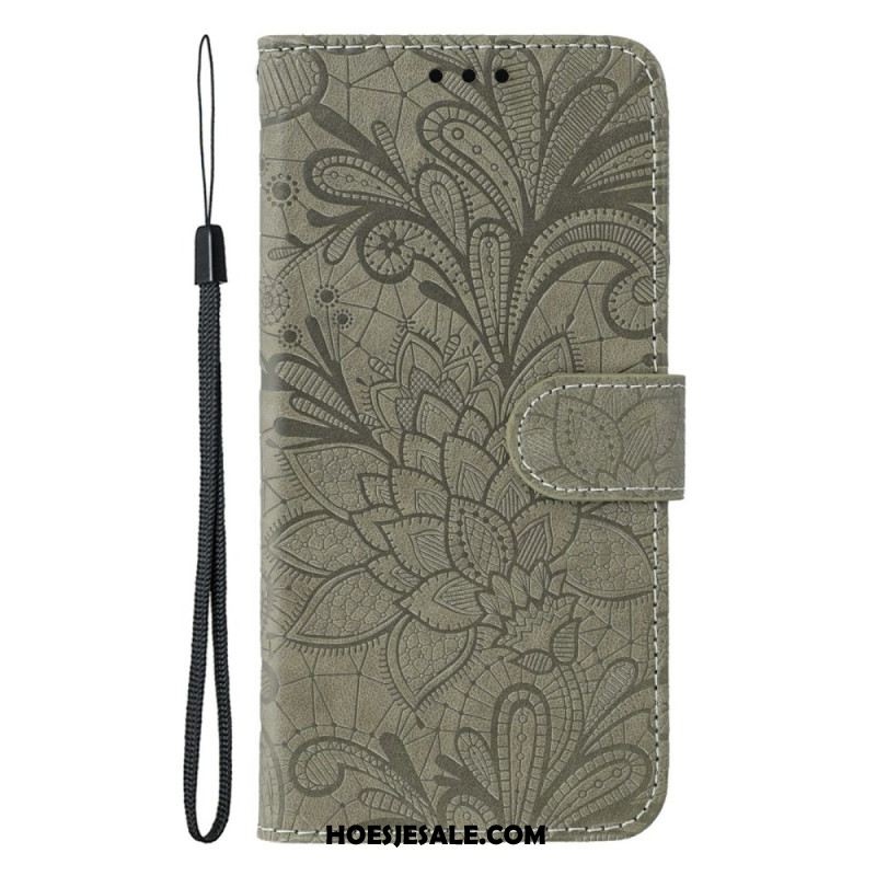 Leren Hoesje Xiaomi 17 Pro Max Kanten Bloemen Bescherming Hoesje
