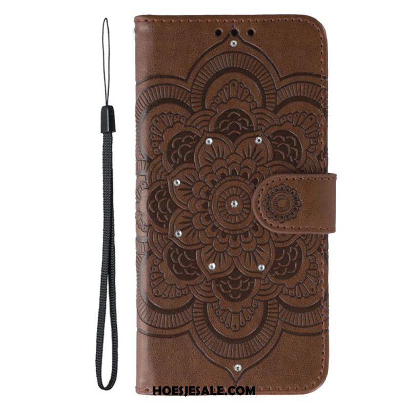 Leren Hoesje Xiaomi 17 Pro Max Mandala En Strass-steentjes Bescherming Hoesje