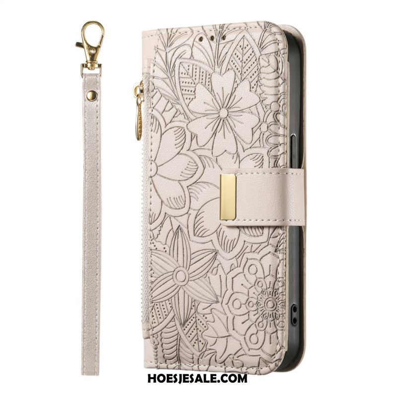 Leren Hoesje Xiaomi 17 Pro Max Portemonnee Met Bloemenpatroon