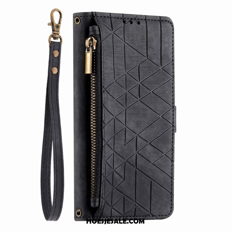 Leren Hoesje Xiaomi 17 Pro Max Portemonnee Met Geometrisch Design