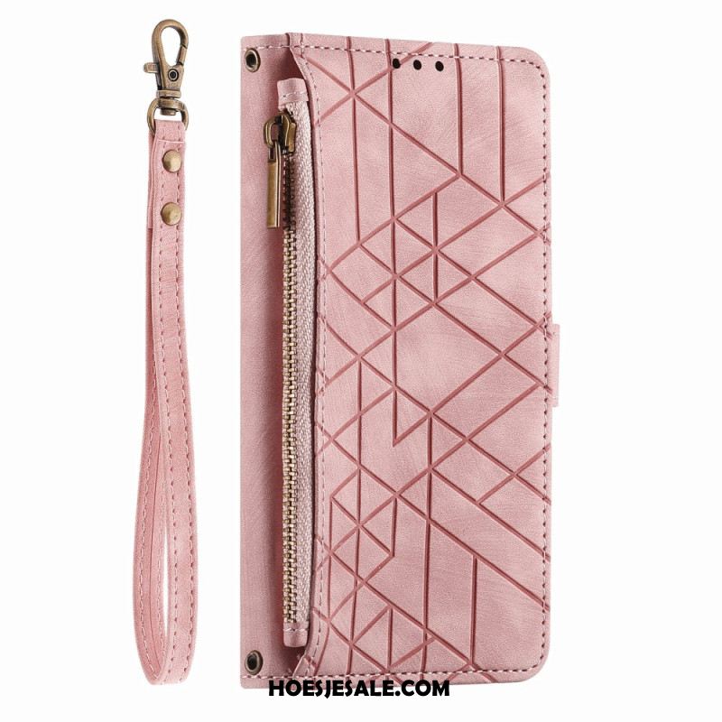 Leren Hoesje Xiaomi 17 Pro Max Portemonnee Met Geometrisch Design