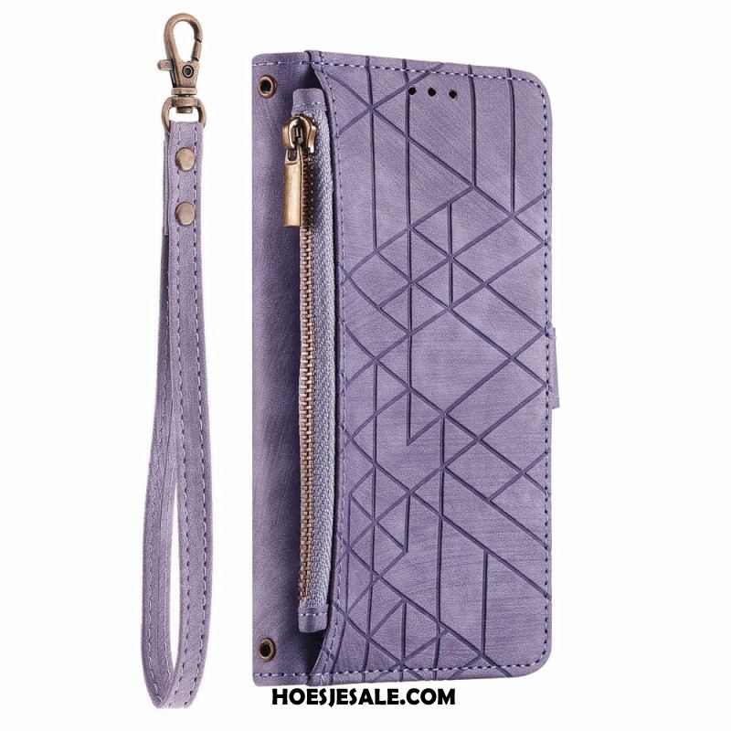 Leren Hoesje Xiaomi 17 Pro Max Portemonnee Met Geometrisch Design