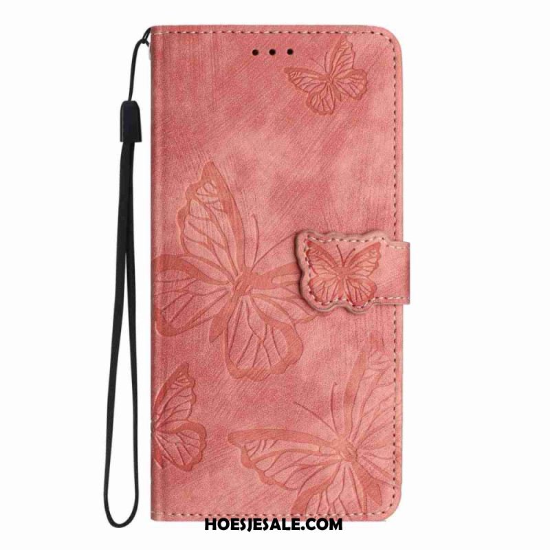 Leren Hoesje Xiaomi 17 Pro Max Suède-effect Vlinderdesign