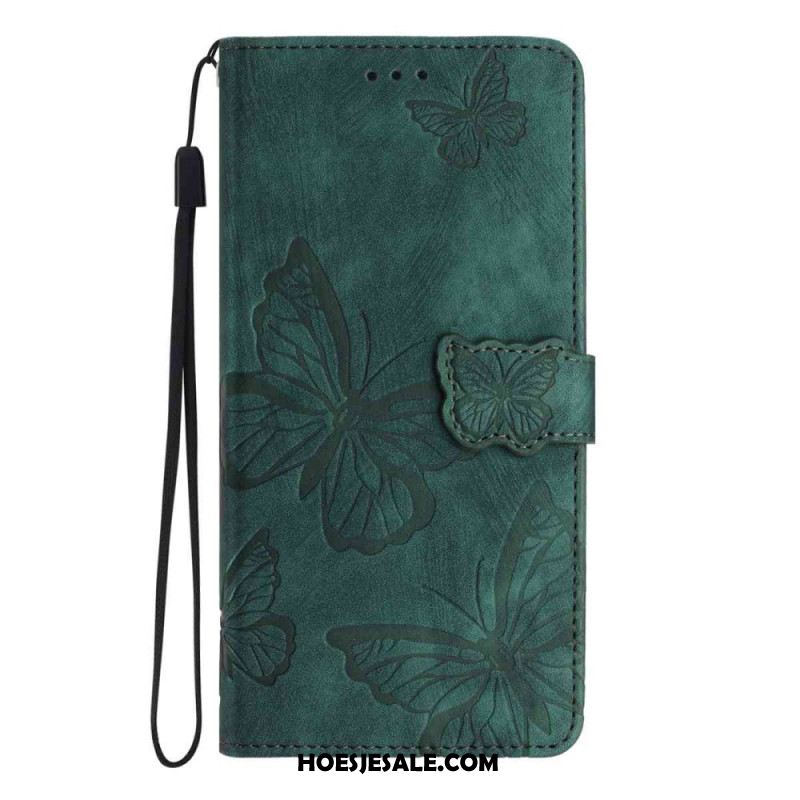 Leren Hoesje Xiaomi 17 Pro Max Suède-effect Vlinderdesign