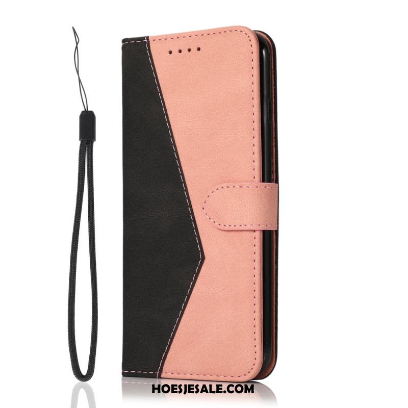 Leren Hoesje Xiaomi 17 Pro Max Tweekleurig Ontwerp Bescherming Hoesje