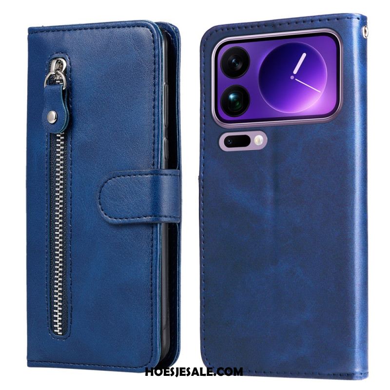 Leren Hoesje Xiaomi 17 Pro Max Vakje Met Rits Bescherming Hoesje