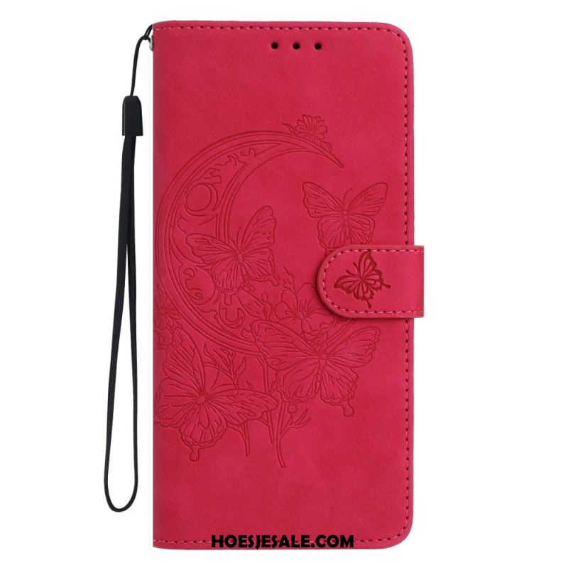 Leren Hoesje Xiaomi 17 Vlindervlucht Suède-effect Bescherming Hoesje