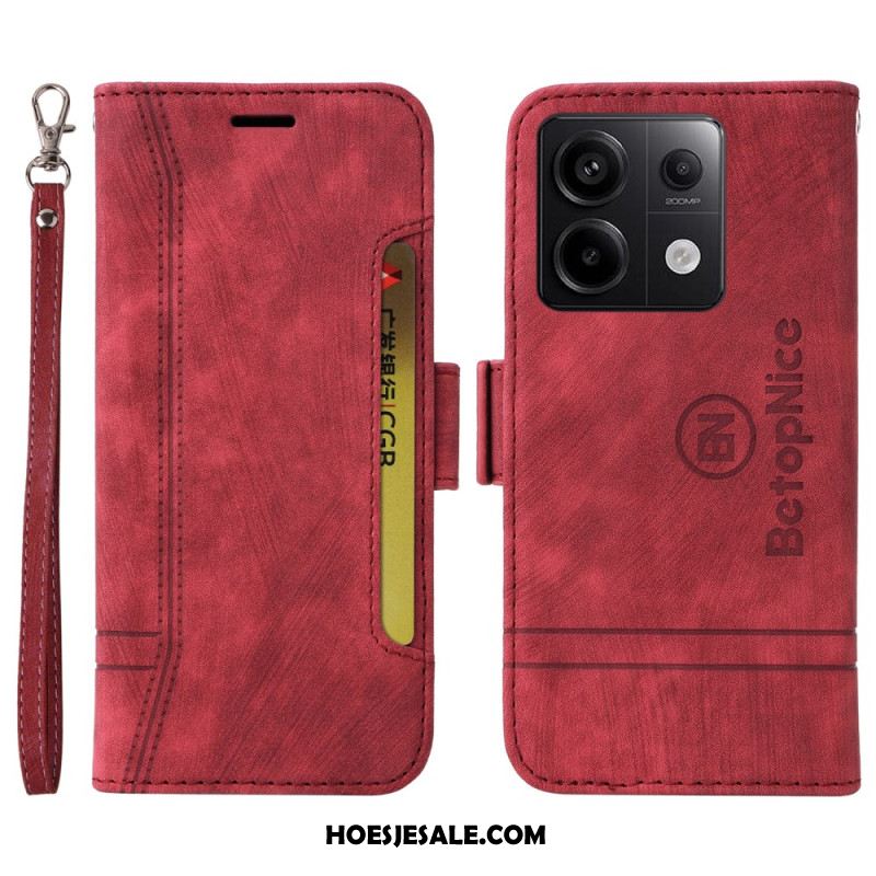 Leren Hoesje Xiaomi Redmi Note 13 Pro 5g Leerstijl Betopnice Bescherming Hoesje