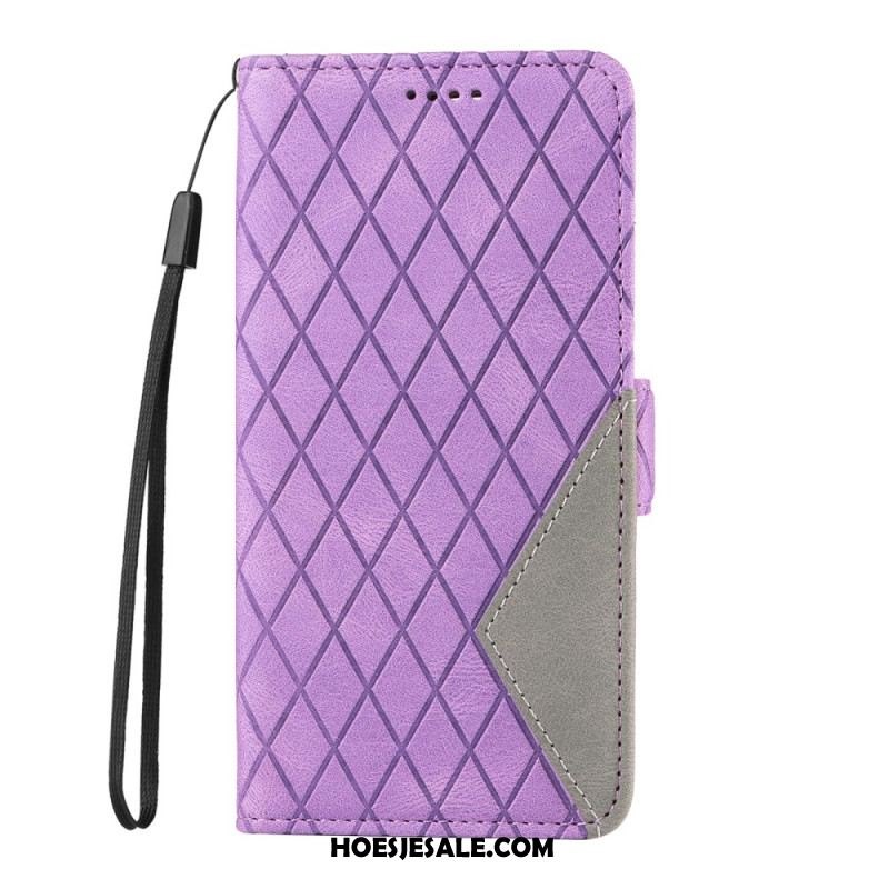 Leren Hoesje Xiaomi Redmi Note 14 4g Diamantpatroon