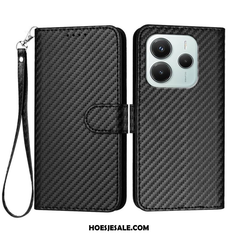 Leren Hoesje Xiaomi Redmi Note 14 4g Koolstofvezel Bescherming Hoesje