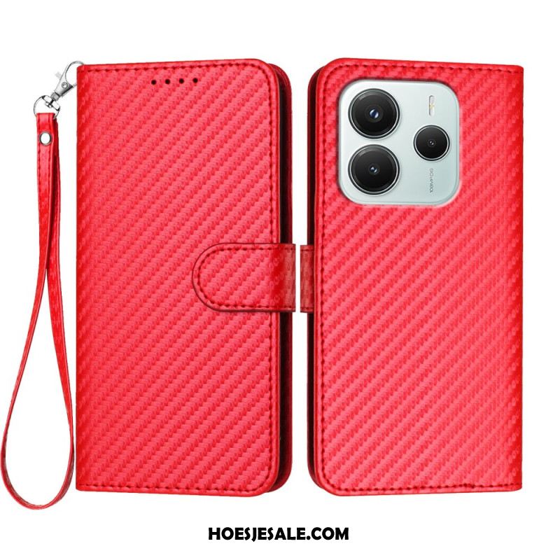 Leren Hoesje Xiaomi Redmi Note 14 4g Koolstofvezel Bescherming Hoesje