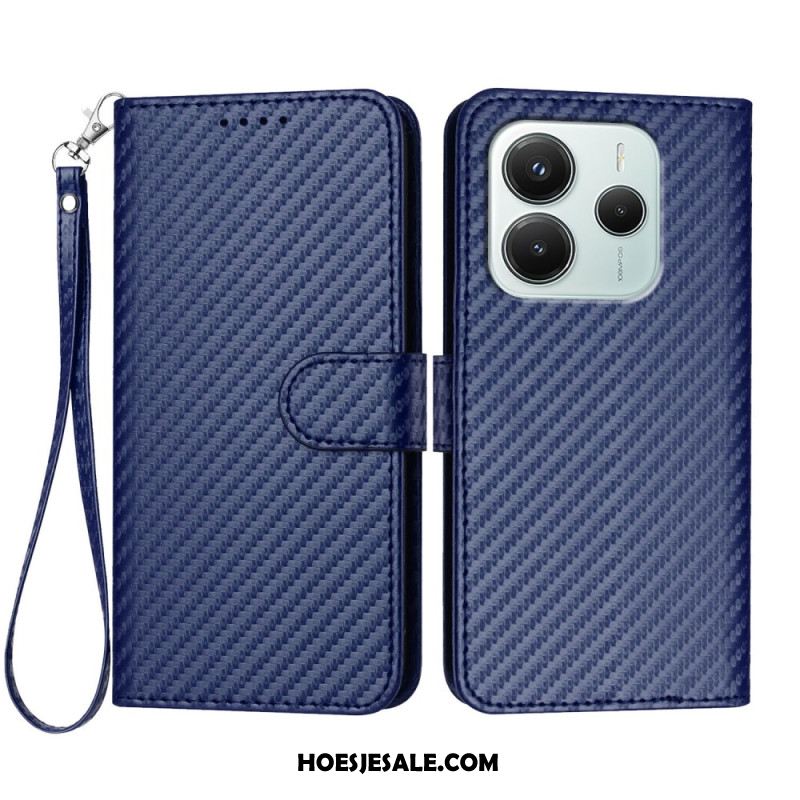 Leren Hoesje Xiaomi Redmi Note 14 4g Koolstofvezel Bescherming Hoesje