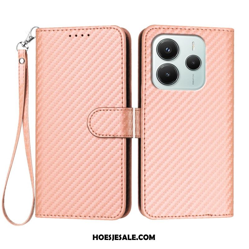 Leren Hoesje Xiaomi Redmi Note 14 4g Koolstofvezel Bescherming Hoesje