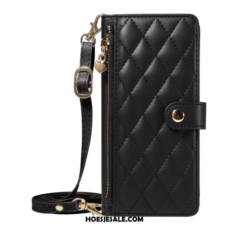 Leren Hoesje Xiaomi Redmi Note 14 5g Gewatteerd Met Bandjes Bescherming Hoesje