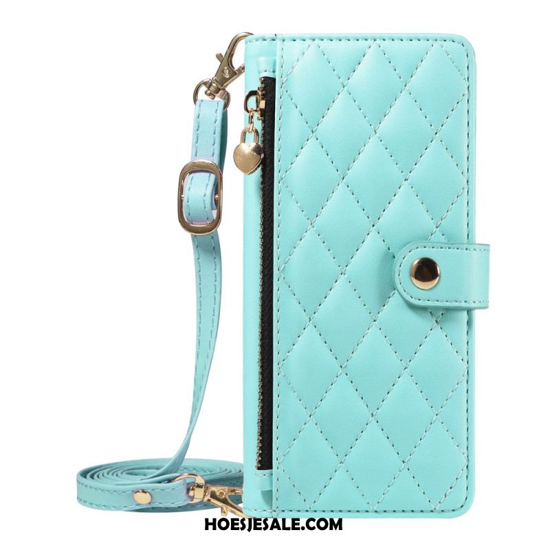 Leren Hoesje Xiaomi Redmi Note 14 5g Gewatteerd Met Bandjes Bescherming Hoesje