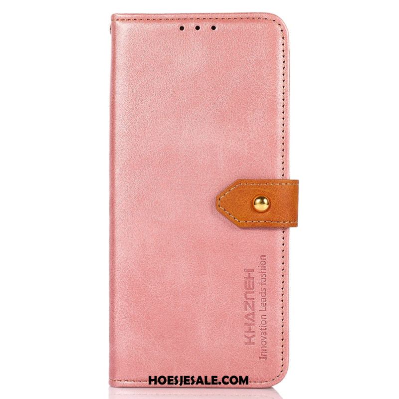 Leren Hoesje Xiaomi Redmi Note 14 Pro 4g Gouden Sluiting Khazneh Bescherming Hoesje